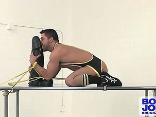 masturbation Dominic services a giant rubber dildo while fucking himself gays muscle