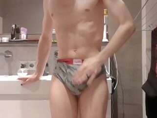 gay solo male Guy Toys And Himself With Wets His Anus Under On A Sink gay amateur gay toys
